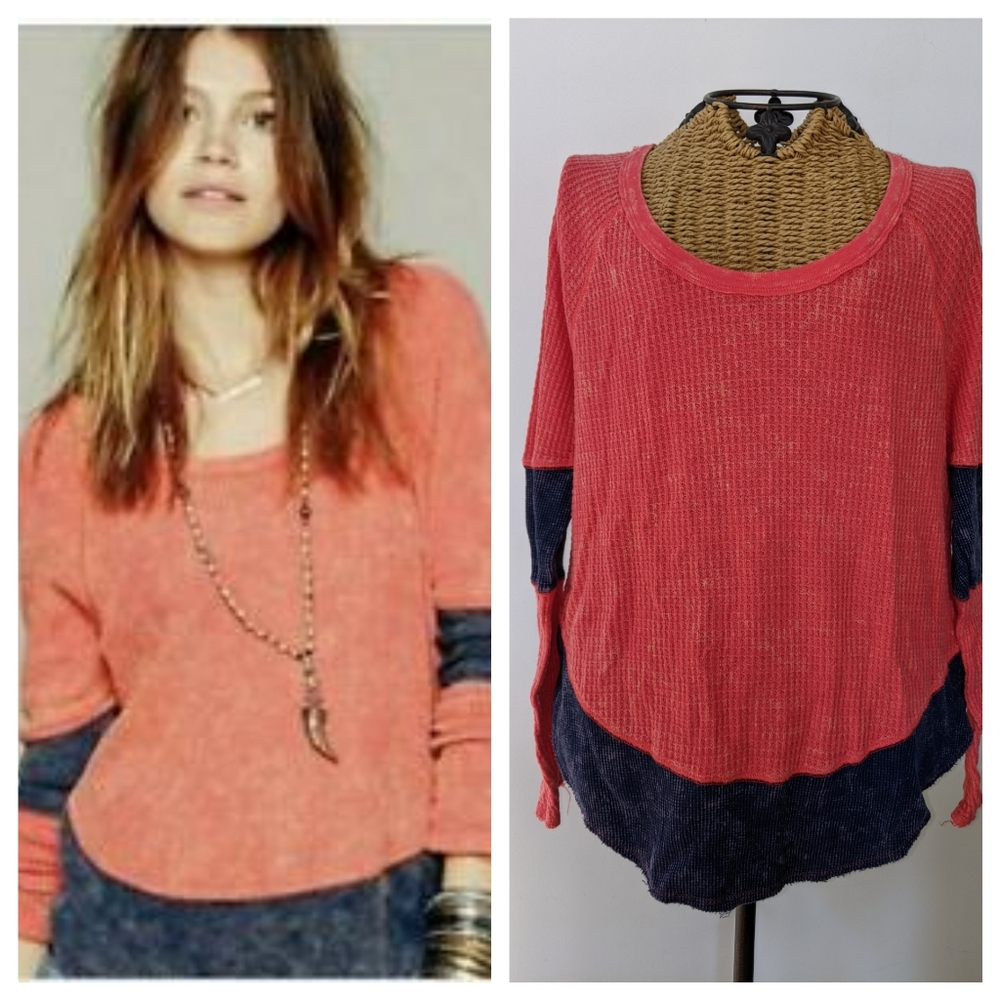 We the Free People color block thermal shirt XS